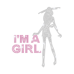 I'm a Girl Lead Free Hotfix Rhinestone Transfer