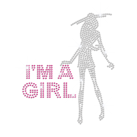 I'm a Girl Lead Free Hotfix Rhinestone Transfer