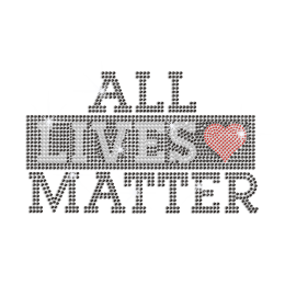 All Lives Matter Iron on Rhinestone Transfer Decal