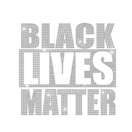 Customized Black Lives Matter Iron on Rhinestone Transfer Decal