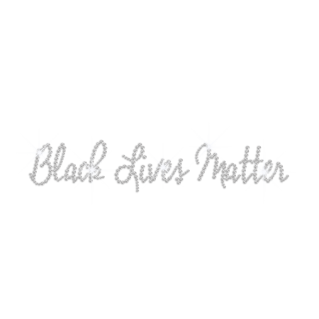 Crystal Black Lives Matter Iron on Rhinestone Transfer Decal