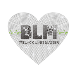 Black Lives Matter Beats the Heart Rhinestone Iron On