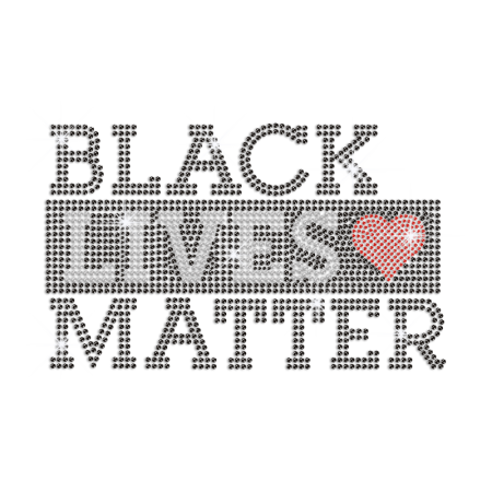 Bling Black Lives Matter Iron on Rhinestone Transfer Decal