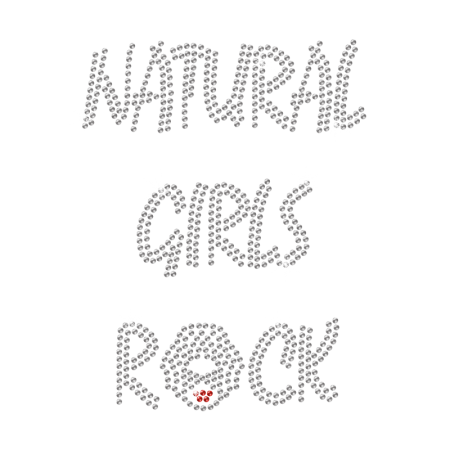 Crystal Natural Girls Rock with Sexy Lips Rhinestone Iron On