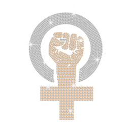 Raise The Fist to Fight Iron on Rhinestone Transfer Decal