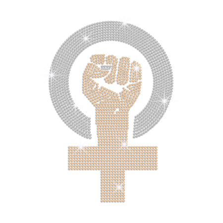 Raise The Fist to Fight Iron on Rhinestone Transfer Decal