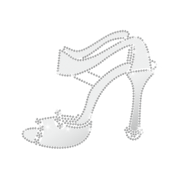 Magic Show Lady Noble High Heel Iron On Rhinestone Transfer Design