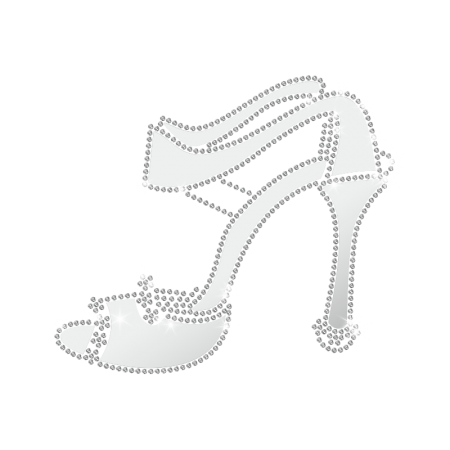 Magic Show Lady Noble High Heel Iron On Rhinestone Transfer Design