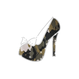 Magic Show Heat Press High Heel with Rhinestone Bowknot Transfer Motif