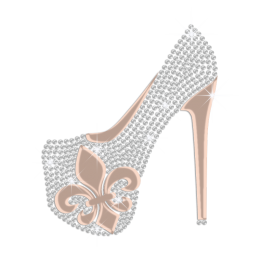 Custom Dazzling High Heels Holofoil Rhinestone Motif