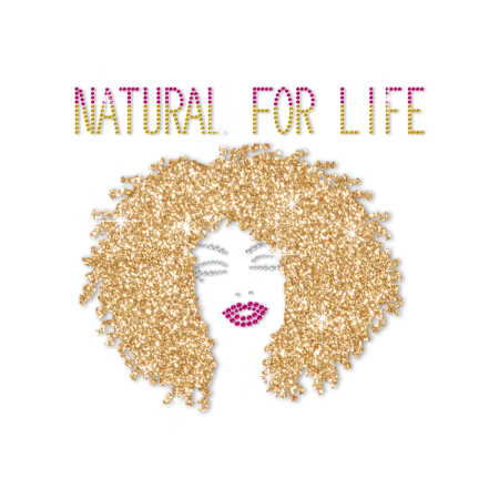 ISS Gold Hair Afro Girl Rhinestone Decal