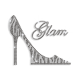 Twinkling Leopard Print High Heels Rhinestone Iron on Pattern