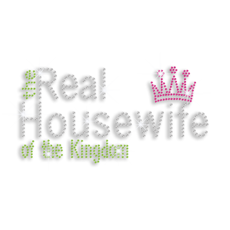 Beautiful Kingdom Housewife Iron-on Rhinestone Transfer