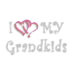 Lovely I Love My Grandkids Iron-on Rhinestone Transfer