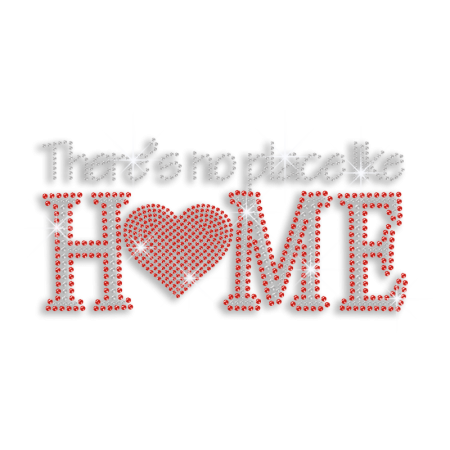 Red Love Home Iron-on Rhinestone Transfer