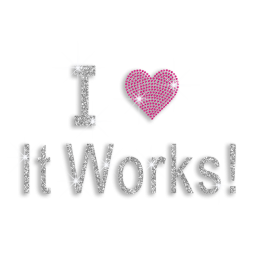 Bling I Love It Works Iron-on Glitter Rhinestone Transfer