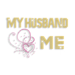 Cute My Husband Loves Me Iron-on Rhinestone Transfer