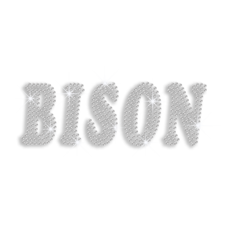 Crystal Letters BISON Iron on Rhinestone Transfer