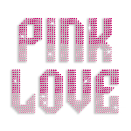 Bling Pink Love Sequin Iron on Transfer