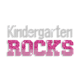 Cool Kindergarten Rocks Glitter Nailhead Iron on Transfer