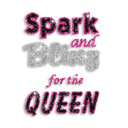 Spark Bling Queen Iron-on Glitter Rhinestone Transfer