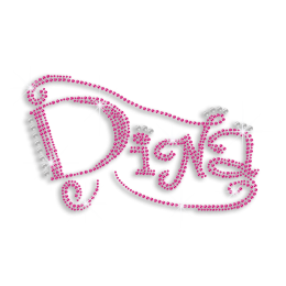 Beautiful Pink Diva Iron-on Rhinestone Transfer