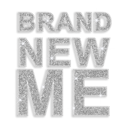 Silver Brand New Me Glitter Iron on Transfer Decal
