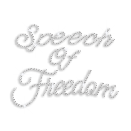 Crystal Speech of Freedom Iron-on Rhinestone Transfer