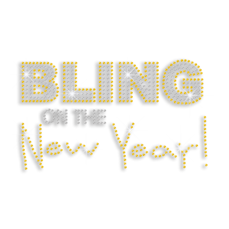 Bling on the New Year Iron-on Rhinestone Transfer