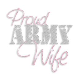 Shimmery Proud Wife Iron-on Rhinestone Transfer