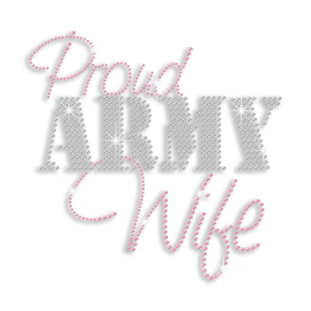 Shimmery Proud Wife Iron-on Rhinestone Transfer