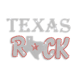 Bling Texas Rock Iron-on Rhinestone Transfer