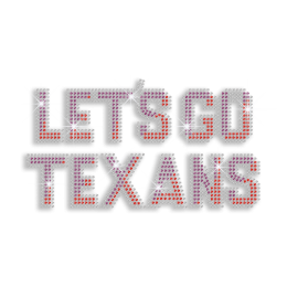 Fashionable Let's Go Texans Iron-on Rhinestone Transfer