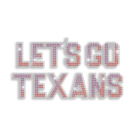 Fashionable Let's Go Texans Iron-on Rhinestone Transfer