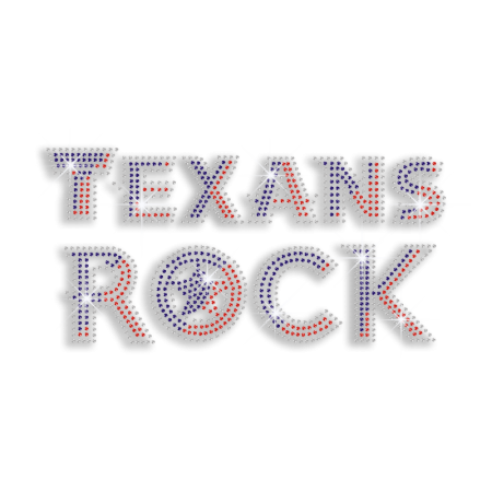 Fulgid Texans Rock Iron-on Rhinestone Transfer