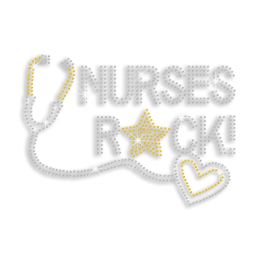 Customizable Nurses Rock Iron-on Rhinestone Transfer