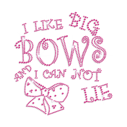 Pink Big Bow Passion Iron-on Rhinestone Transfer