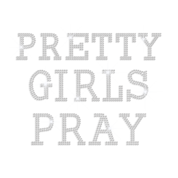 Fashionable Pretty Girls Pray Hot Fix Rhinestone Transfer