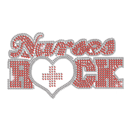 Bling Nurses Rock Iron-on Rhinestone Transfer Motif