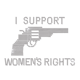 Crystal I Support Women\'s Right Iron-on Rhinestone Transfer