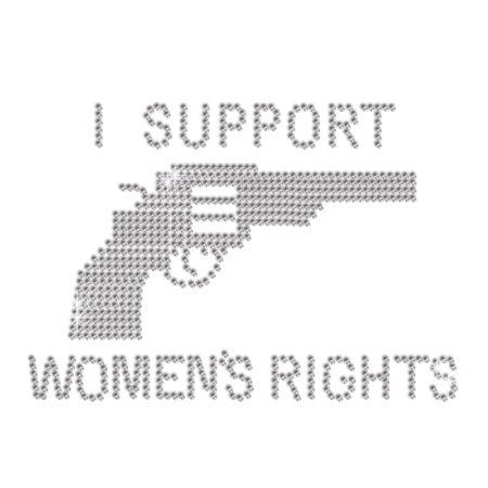 Crystal I Support Women's Right Iron-on Rhinestone Transfer