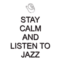 Cool Stay Calm & Listen to Jazz Iron-on Glitter Rhinestone Transfer