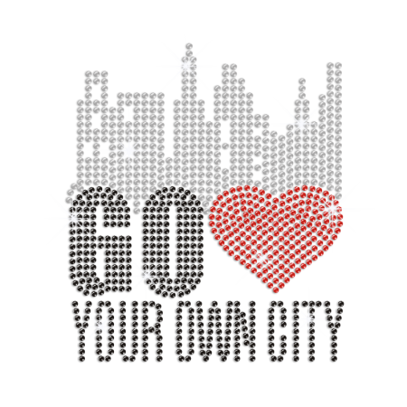 Go Love Your Own City Iron-on Rhinestone Transfer