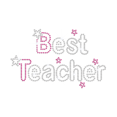 Bling Best Teacher Heat Press Rhinestone Transfer