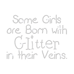 Girls Born to Shine Iron-on Rhinestone Transfer