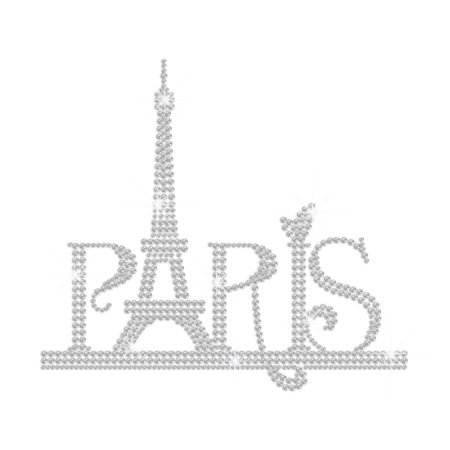 Famous Paris Eiffel Tower Iron-on Rhinestone Transfer