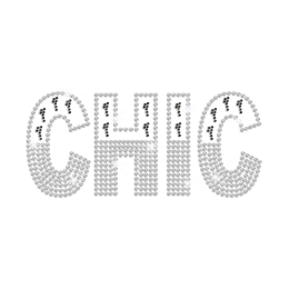 Crystal Chic & Jet Black Footprints Iron on Rhinestone Transfer