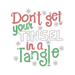 Don't Get Your Tinsel in a Tangle Iron on Rhinestone Transfer