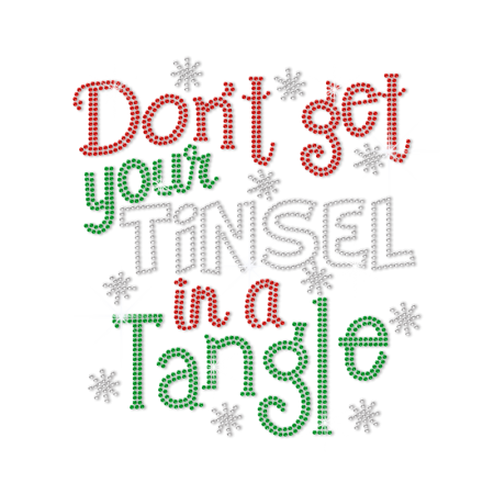 Don't Get Your Tinsel in a Tangle Iron on Rhinestone Transfer