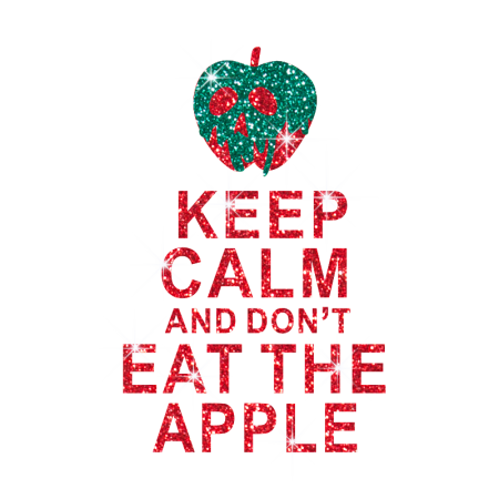 Keep Calm And Don't Eat The Apple Iron-on Glitter Transfer